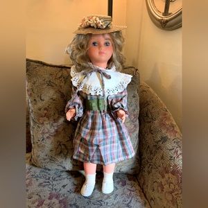 Doll.  Made in Italy.  Approximately 26” tall.  Italian Celluloid.  Sleepy Eyes.